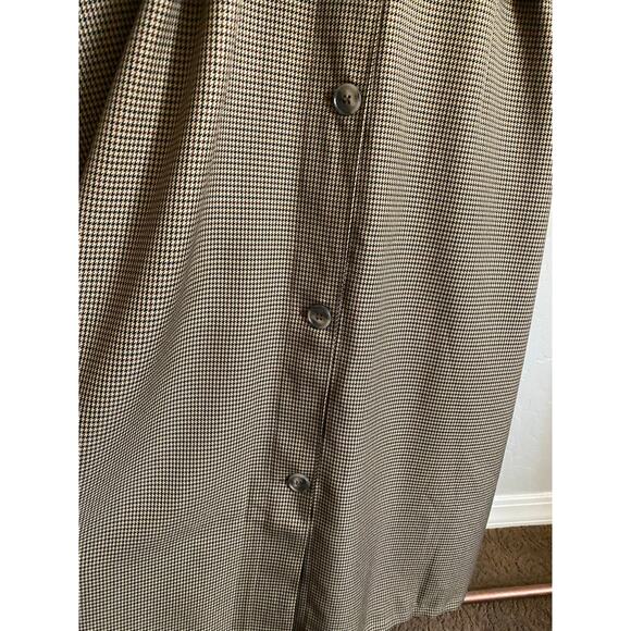 Carly Jean Women's Size S Downing Trench Coat Jacket Taupe Tie Belt Houndstooth - Picture 6 of 9